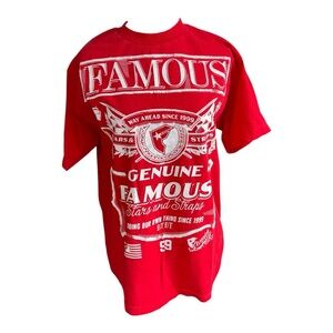 Y2k Famous  T-shirt‎ Red White large graphics size medium